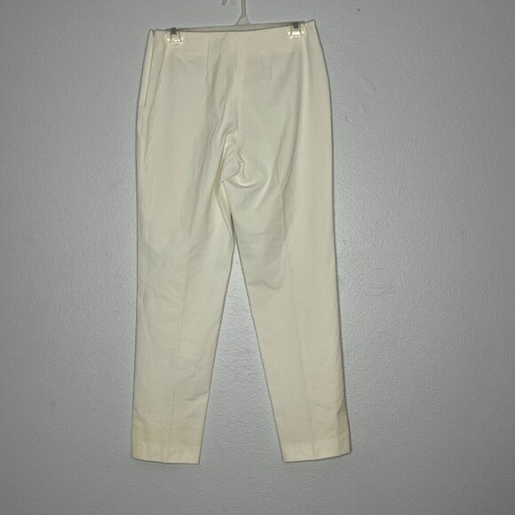 Gunnex Eggshell White Side Zip Skinny Ankle Pants COtton Blend Stretch‎ Size 8 - Picture 5 of 9